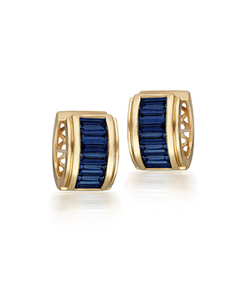 Blue sapphire huggies